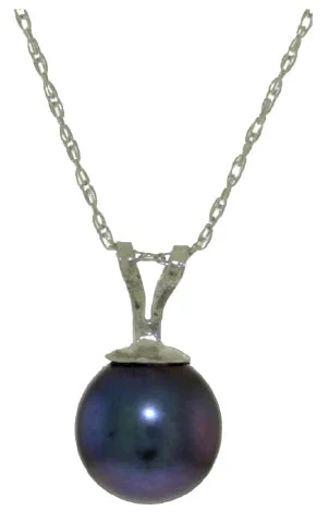 Rain gem necklace-2 Carat Sterling Silver Necklace Natural Black Pearl