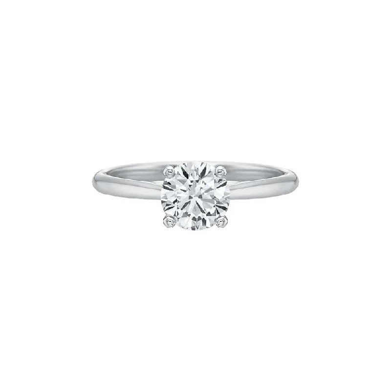 Solid gold ring-Platinum New Aire Solitaire Setting