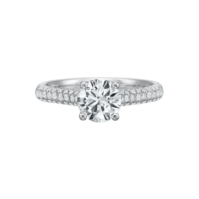 Sparkling silver ring-New Aire Diamond Semi Mount Ring