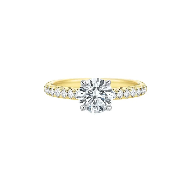 Glossy jet ring-New Aire Diamond Semi Mount Ring