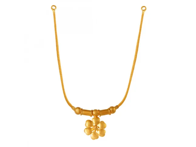 Bold sunstone necklace-22k Chic Floral Gold Necklace