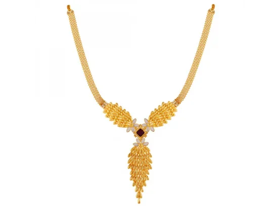 Packed sapphire necklace-22k Dazzling Shell And Gold Necklace