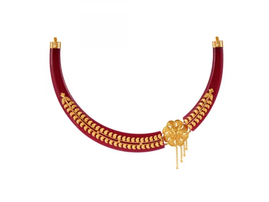 Pure gem necklace-22k Red Pola Floral Stud Necklace