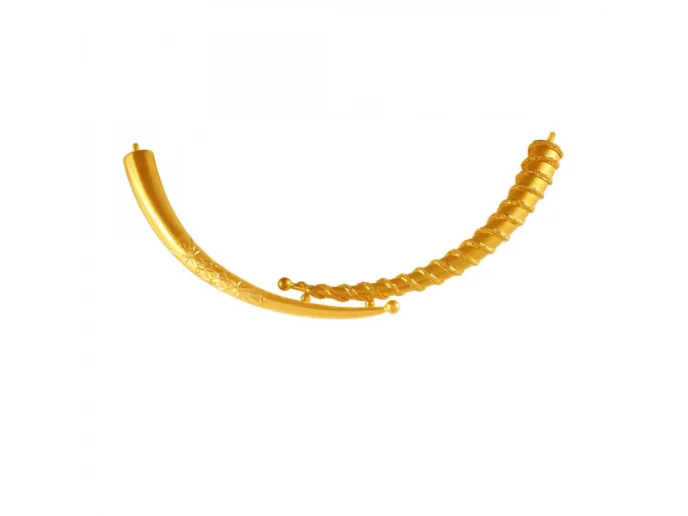 Arching ridge necklace-22k Round Gold Choker With Intricate Craftsmanship