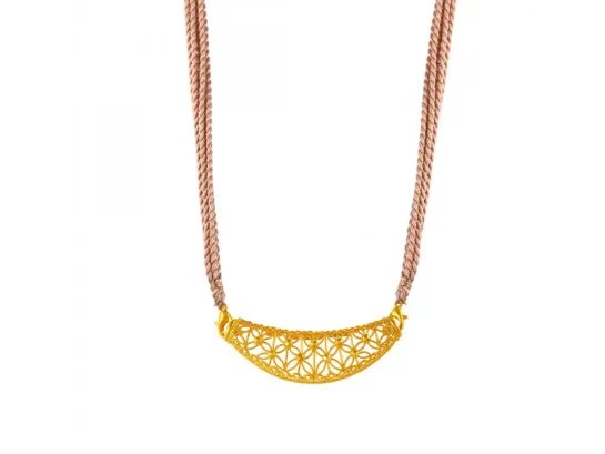 Suspended diamond necklace-22k Royal Meshwork Broad Neckpiece