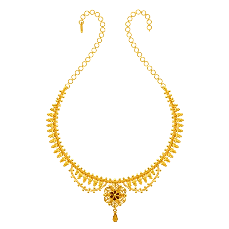 Untamed pearl necklace-22k Yellow Gold Necklace