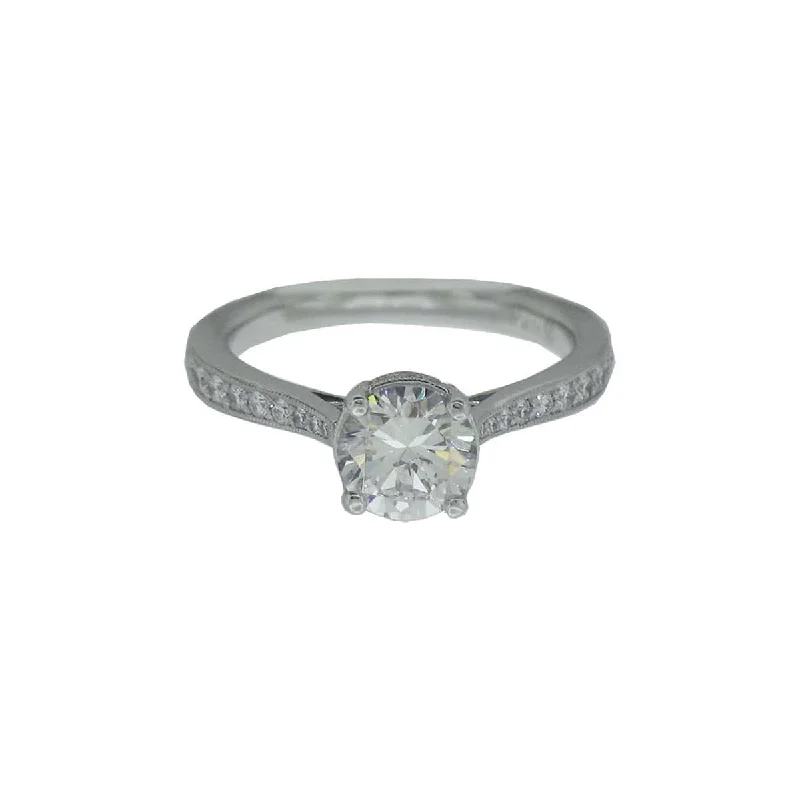 Coarse gem ring-Vintage Floral Diamond Semi Mount Ring