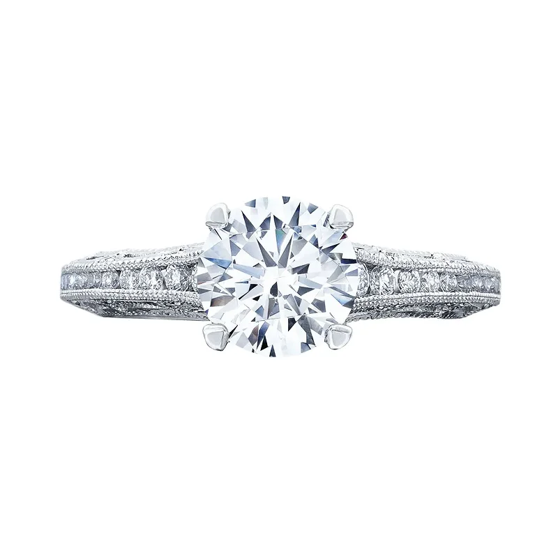 Light-carved ring-Diamond Semi Mount Ring