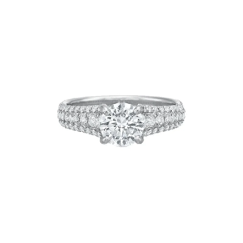 Furrowed pattern ring-Diamond Extra Petite Setting