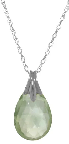 High bar necklace-3 Carat Sterling Silver Light Of Light Green Amethyst Necklace