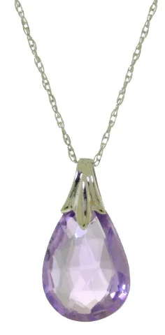 Welded gold necklace-3 Carat Sterling Silver Necklace Briolette Amethyst