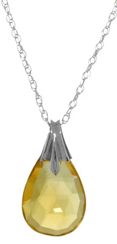 Raw peridot necklace-3 Carat Sterling Silver Necklace Briolette Citrine