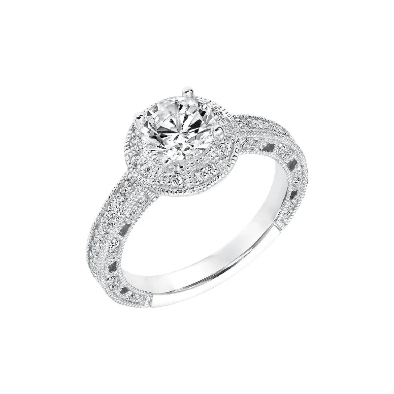 Radiant quartz ring-Diamond Semi Mount Ring