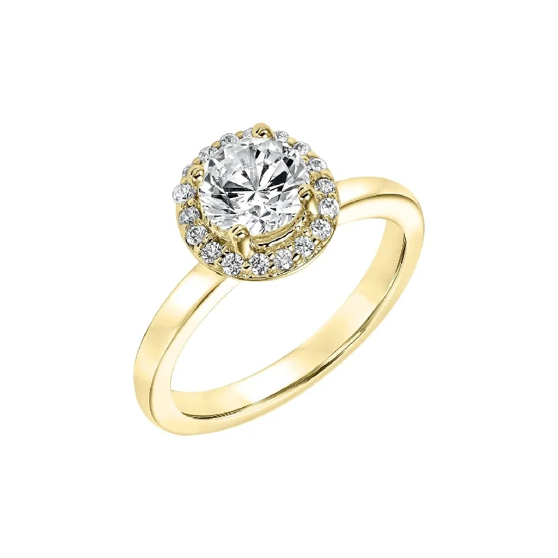 Orbit design ring-Diamond Halo Semi Mount Ring