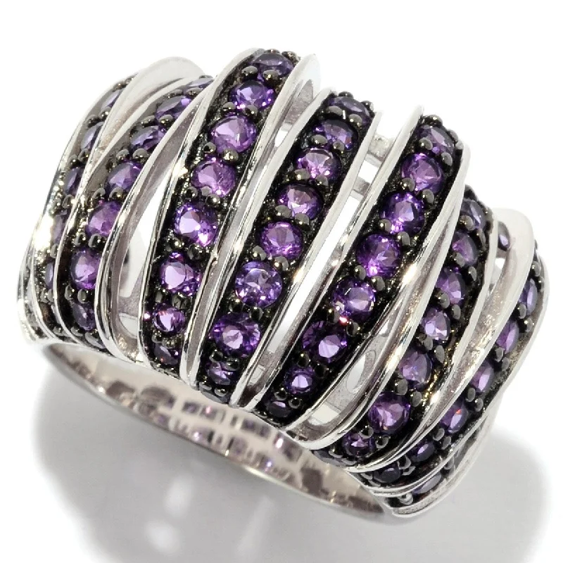 Radiant ruby ring-925 Sterling Silver African Amethyst Band Ring