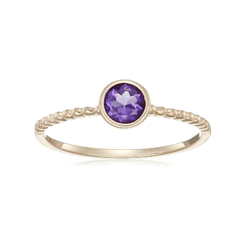 Coarse gem ring-925 Sterling Silver African Amethyst Solitaire Ring