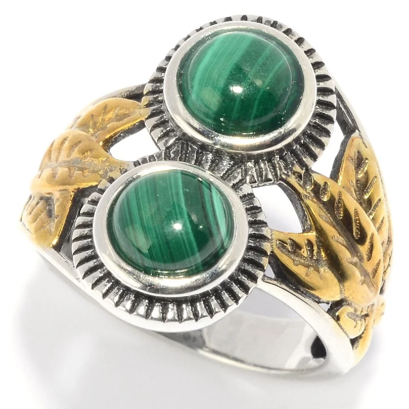 Sleek gem ring-925 Sterling Silver Malachite Ring