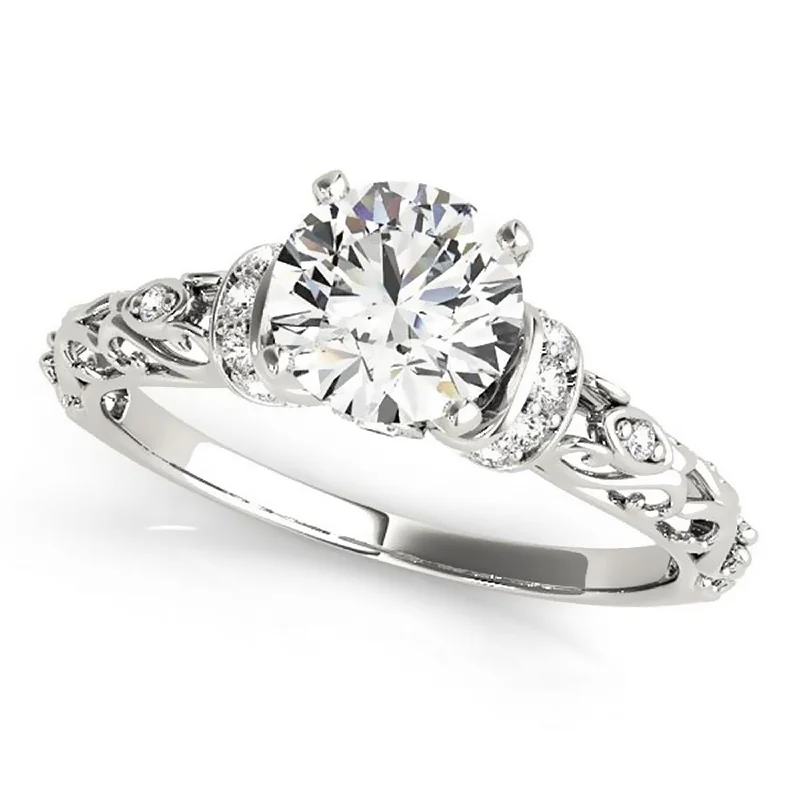 Dusk-cut ring-Auriya 14k Gold 1 1/2ct Moissanite and 1/8ct Diamond Engagement Ring