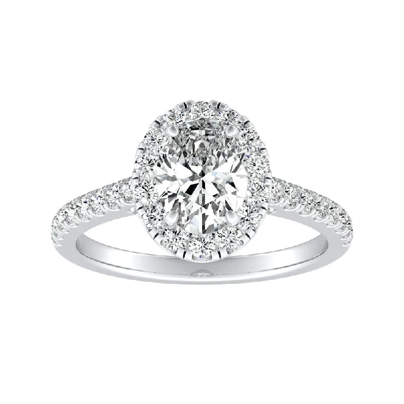 Clipped ring-Auriya 14k Gold 1 1/5ctw Oval-cut Halo Diamond Engagement Ring