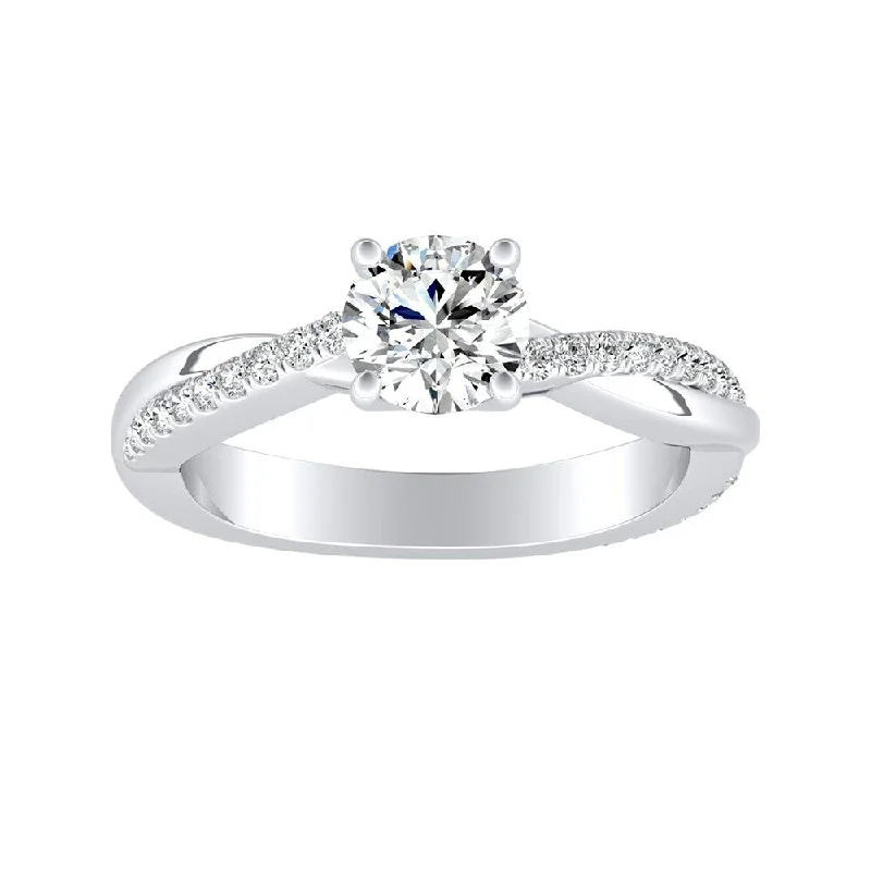 Subtle rim ring-Auriya 14k Gold Contemporary Round Diamond Engagement Ring 5/8ctw (G-H, VS1-VS2)