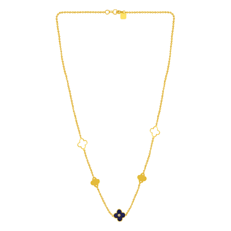 Welded gold necklace-Beautiful 22k Gold Necklace With Delicate Floral Details