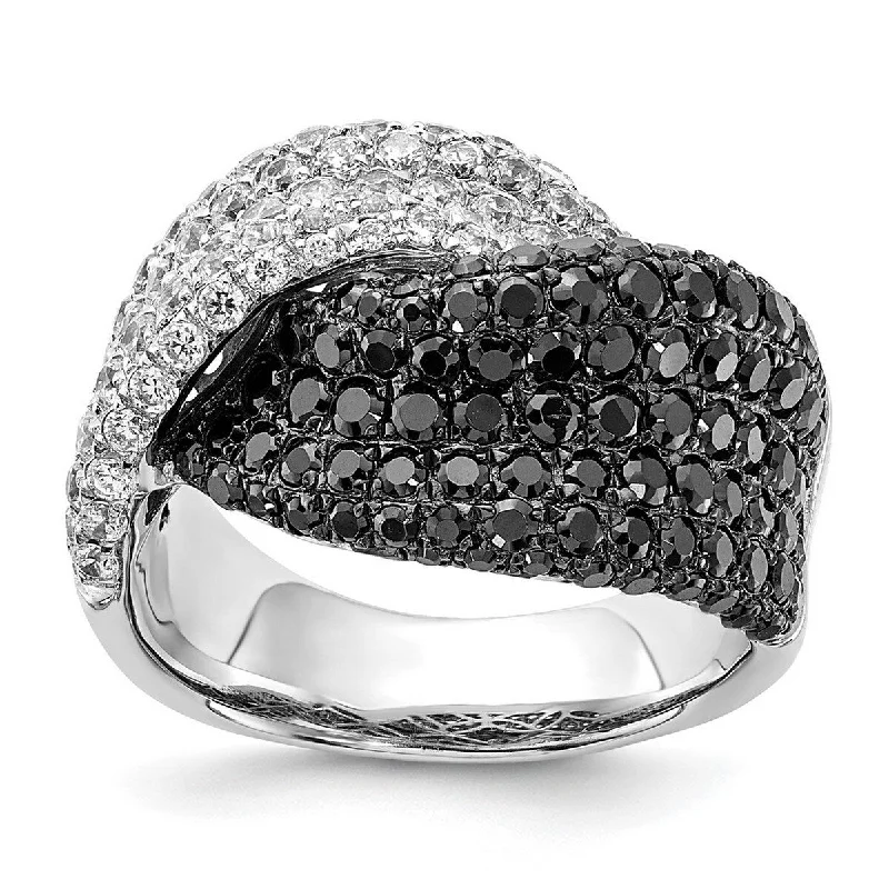 Bent gem ring-Curata 925 Sterling Silver and CZ Cubic Zirconia Simulated Diamond Ring