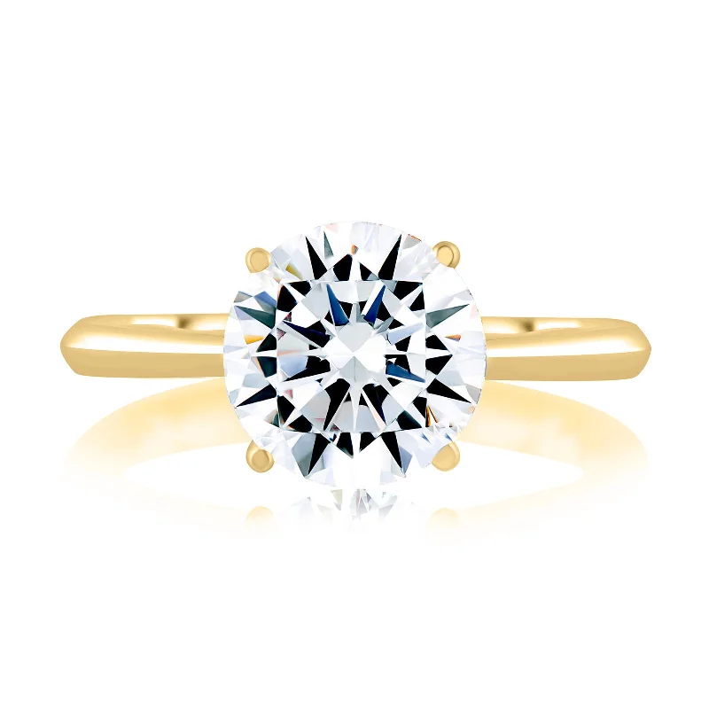 Twelve-gem ring-Diamond Semi Mount Ring | 14k Yellow (1.50ct Head)