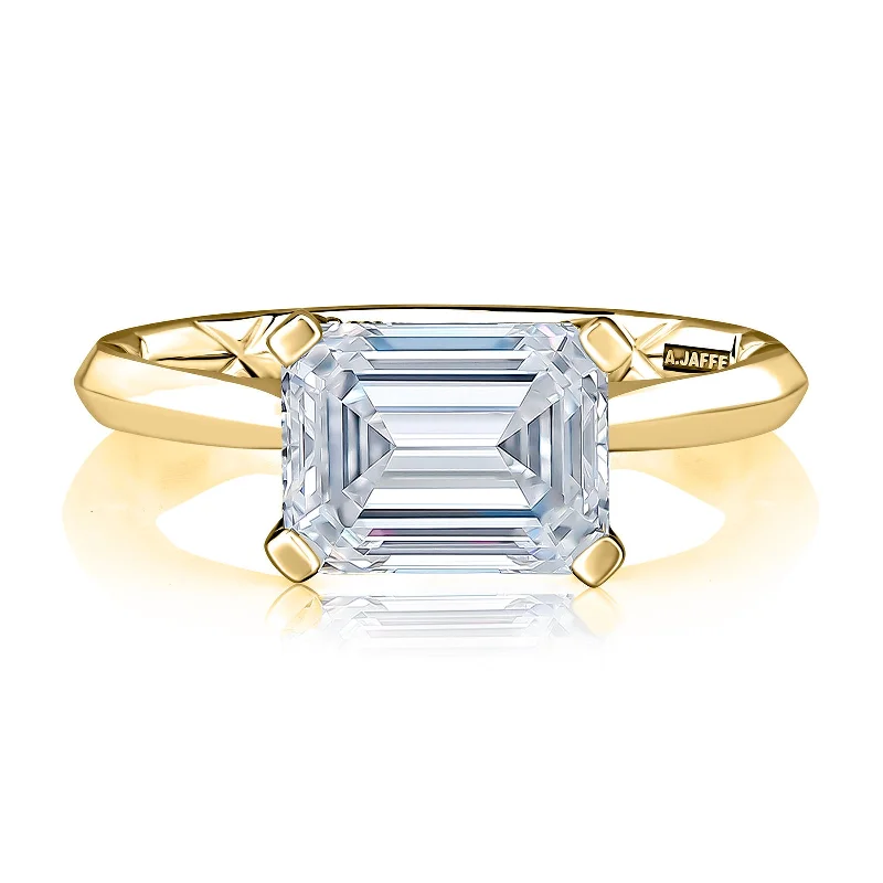 Layered birthstone ring-Diamond Semi Mount Ring | 14k Yellow (3.00ct Head)