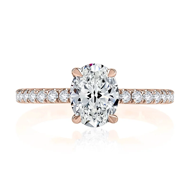 Arching ridge ring-Diamond Semi Mount Ring | 18k Rose (1.50ct Head)