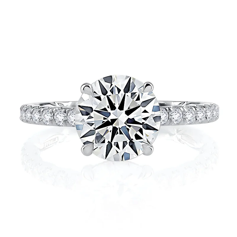 Vivid diamond ring-Diamond Semi Mount Ring | 18k White (1.50ct Head)