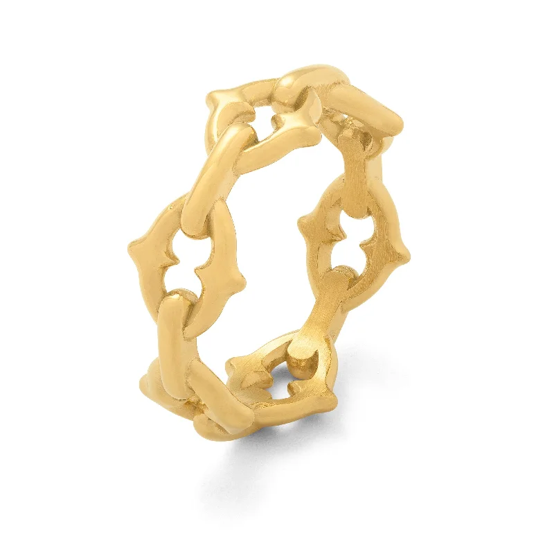 Tilted stone ring-"The Cathedral" Spiked Ring (Gold)