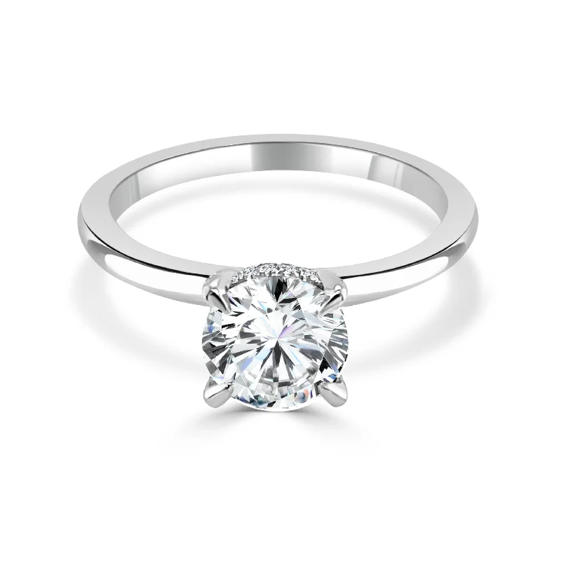 Cast silver ring-Imagine Bridal Solitaire Engagement Ring