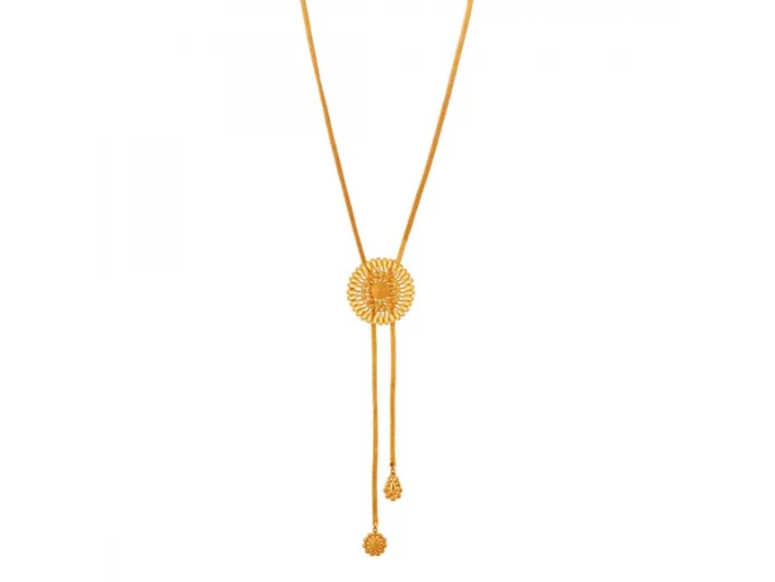 Seven-heart necklace-Imperial Floral 22k Gold Ethnic Necklace