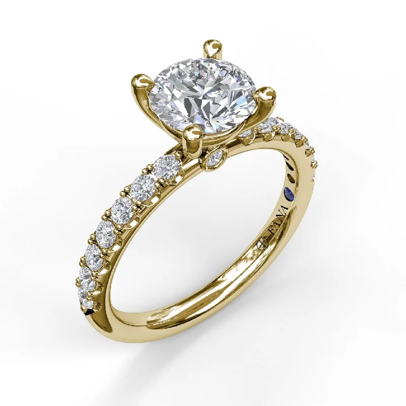 Extended diamond ring-Lady's Yellow 14 Karat Engagement Ring 0.37tw Round Diamonds