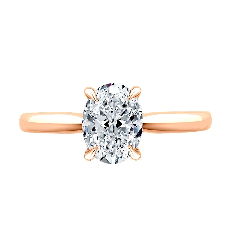 Leafy cluster ring-Diamond Semi Mount Ring | 14k Rose with White (1.50ct Head)