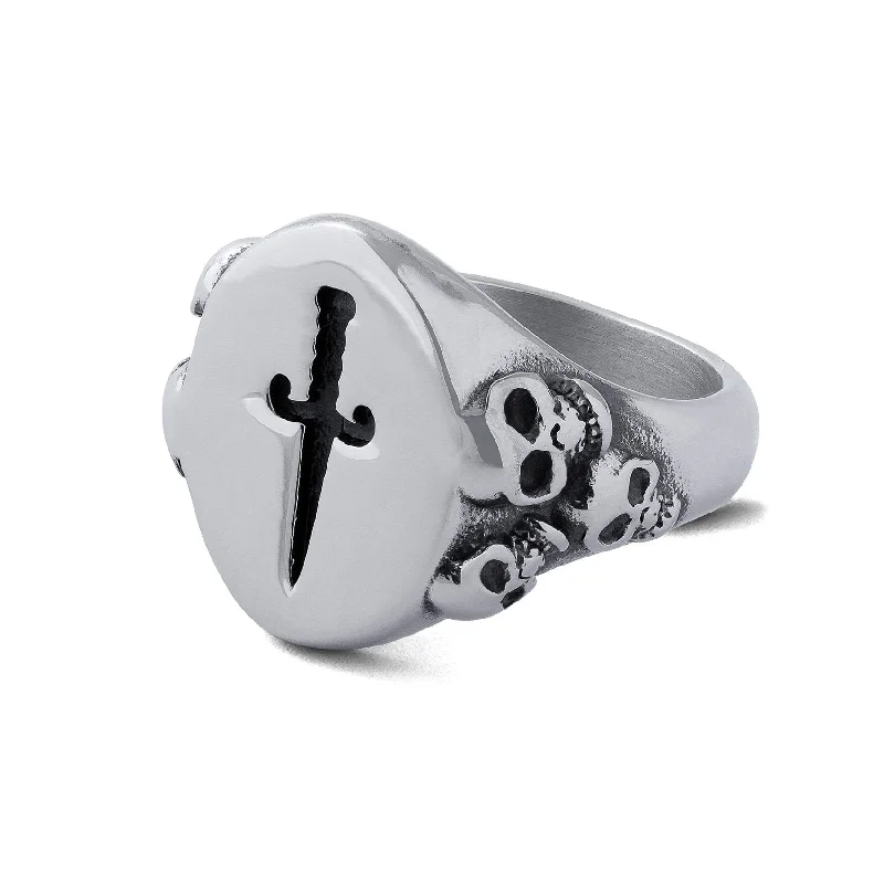 Vivid agate ring-Graveyard Signet Ring