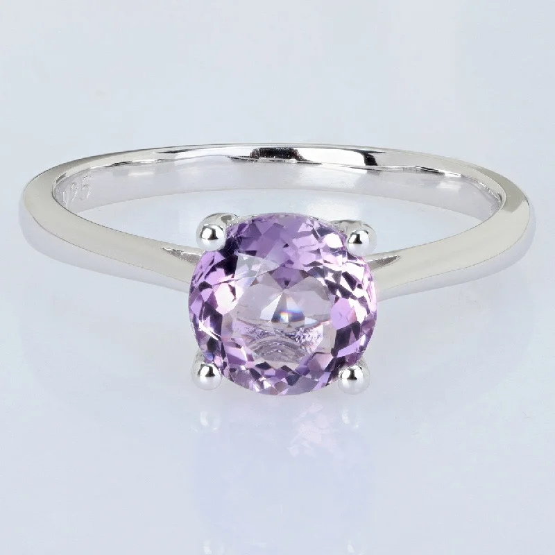 Woven thread ring-Miadora 1 1/3ct TGW Amethyst Solitaire Ring Sterling Silver