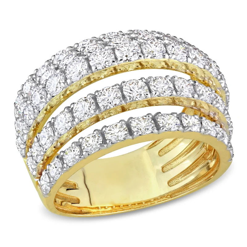 Furrowed pattern ring-Mimi & Max 3 1/10ct TDW Diamond Coil Ring in 14k Yellow Gold