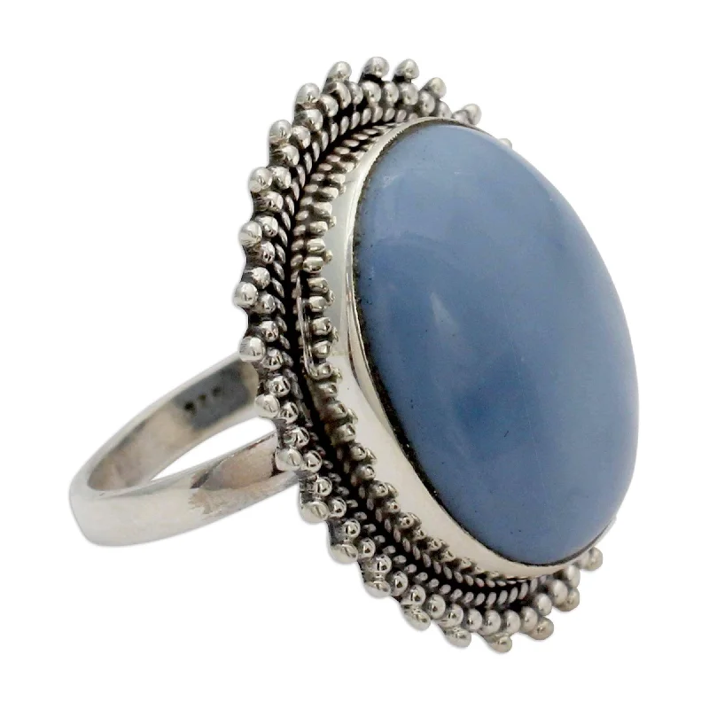 Six-stone ring-NOVICA Handmade Sterling Silver Blue Opal Ring (India)