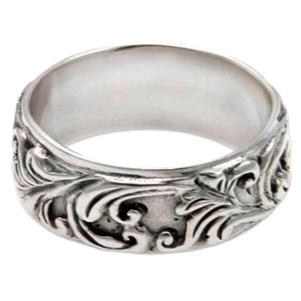 Narrow shank ring-NOVICA Handmade Sterling Silver 'Flourishing Foliage' Ring (Indonesia)