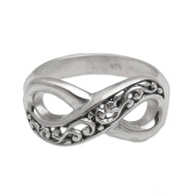 Spike motif ring-NOVICA Handmade Sterling Silver Tangled Vine Ring (Indonesia)