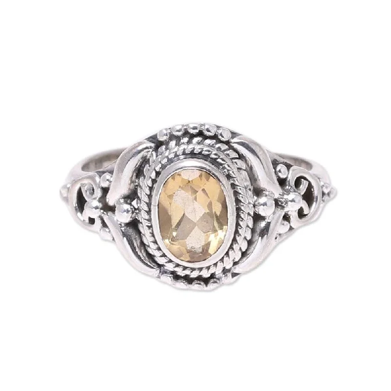 Antique kunzite ring-NOVICA Traditional Romantic, Citrine cocktail ring