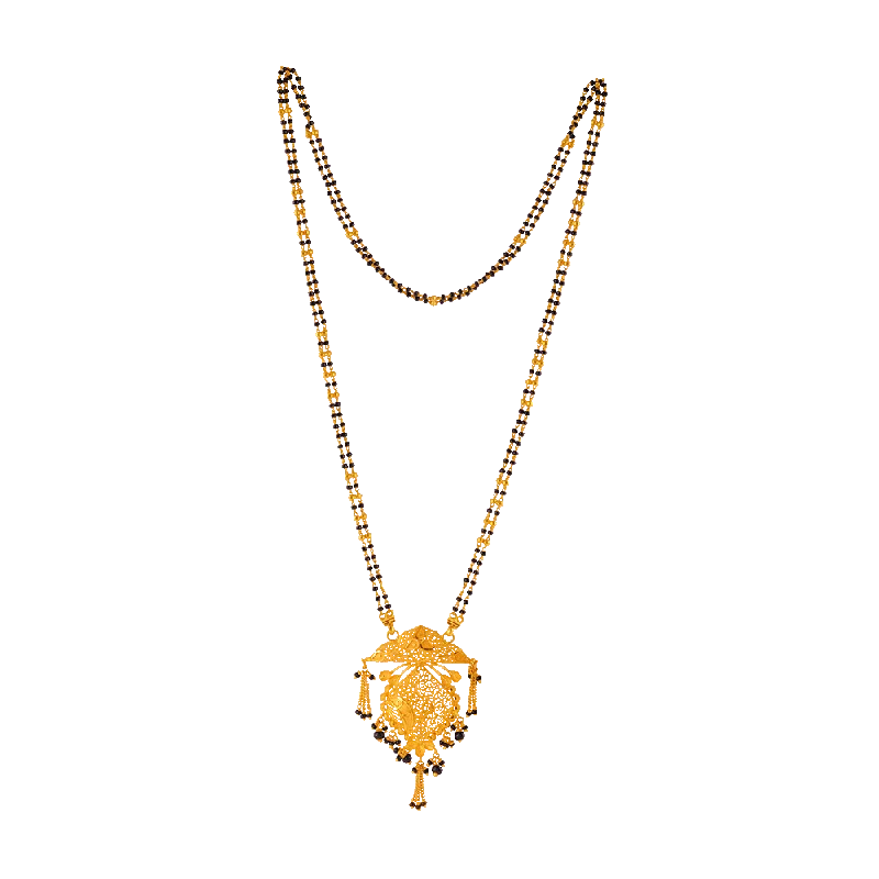 Glossy jet necklace-P.c. Chandra Jewellers 22KT Yellow Gold Mangalsutra For Women