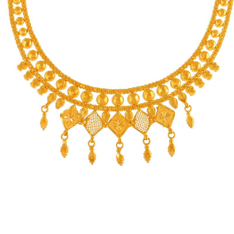 Frayed rim necklace-P.c. Chandra Jewellers 22KT Yellow Gold Necklace For Women