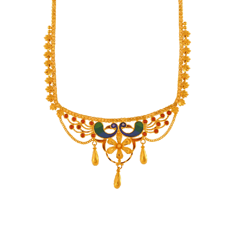 Vivid kyanite necklace-P.c. Chandra Jewellers 22KT Yellow Gold Necklace For Women