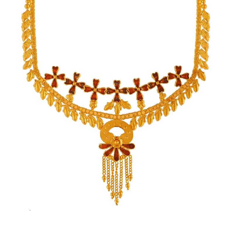 Arching ridge necklace-P.c. Chandra Jewellers 22KT Yellow Gold Necklace For Women