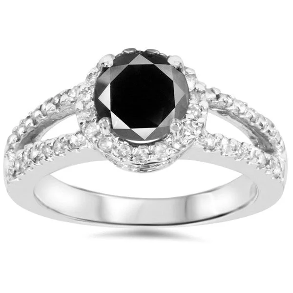 Dusk-cut ring-Pompeii3 14k White Gold 2ct TDW Black Diamond Ring