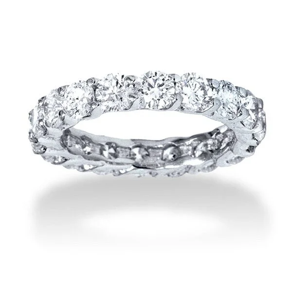 Cool aquamarine ring-Pompeii3 14k White Gold 3ct TDW Trellis Setting Diamond Eternity Band (G-H, I1-I2)