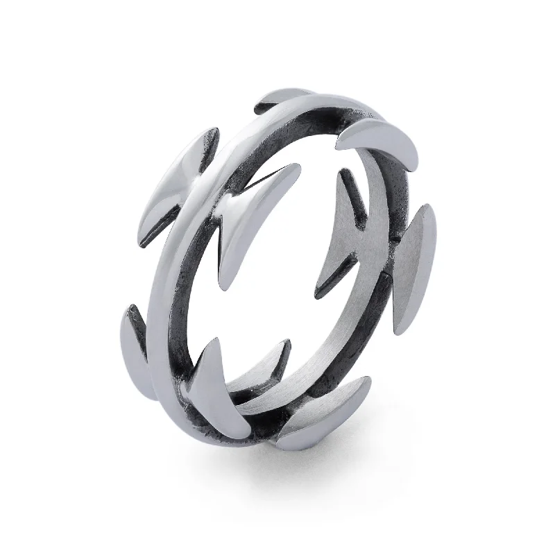 Radiant iolite ring-Razor Wire Ring