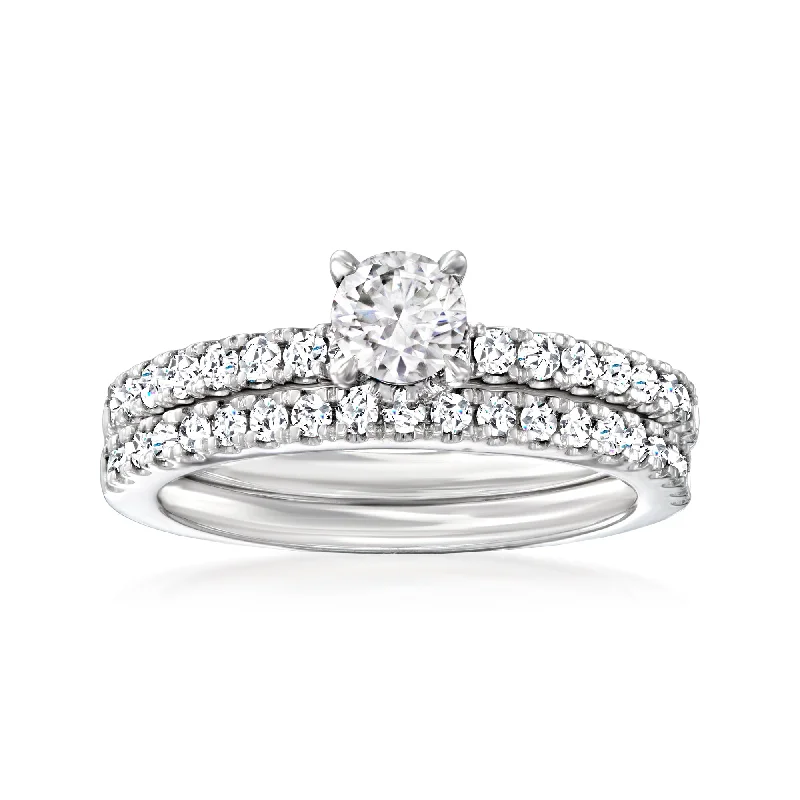 Bold topaz ring-Ross-Simons Diamond Bridal Set: Engagement and Wedding Rings in 14kt White Gold